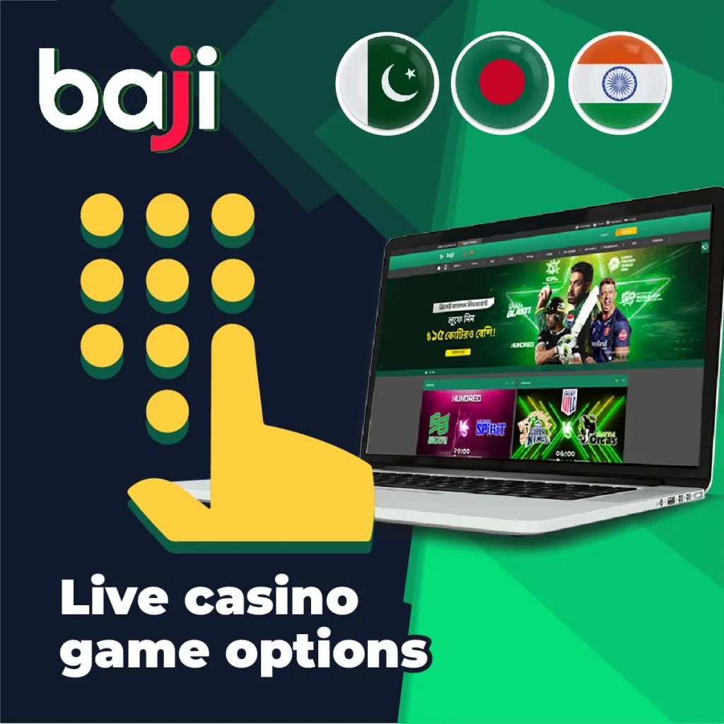 Live casino game options